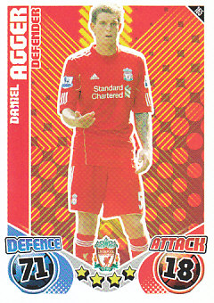 Daniel Agger Liverpool 2010/11 Topps Match Attax #165